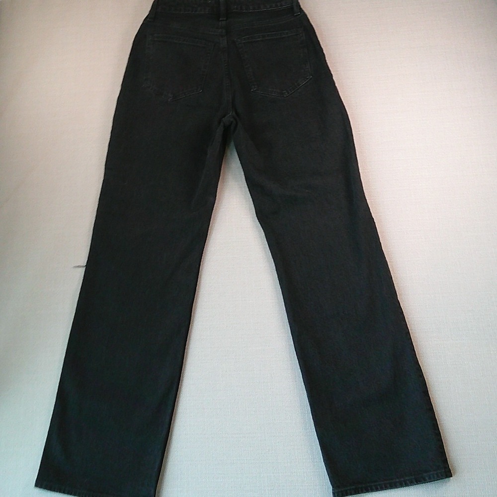 Abercrombie & Fitch Relaxed Jean Womens 27/4R Black Curve Love 90s Distressed - Picture 3 of 8
